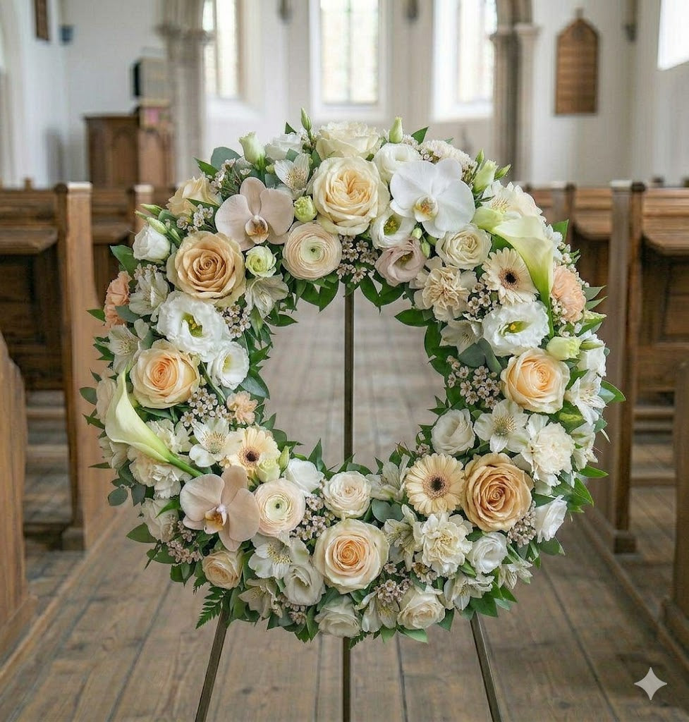 Varm begravelseskrans | Begravelsesblomster