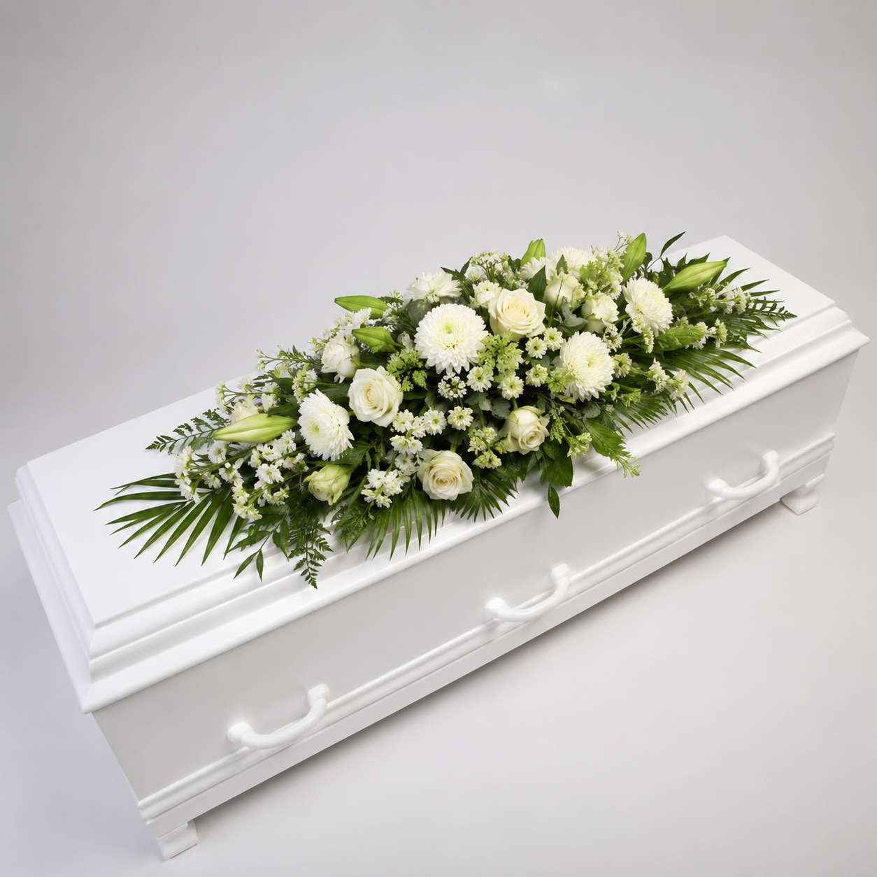 Hvid Kistedekoration | Begravelsesblomster til Kiste