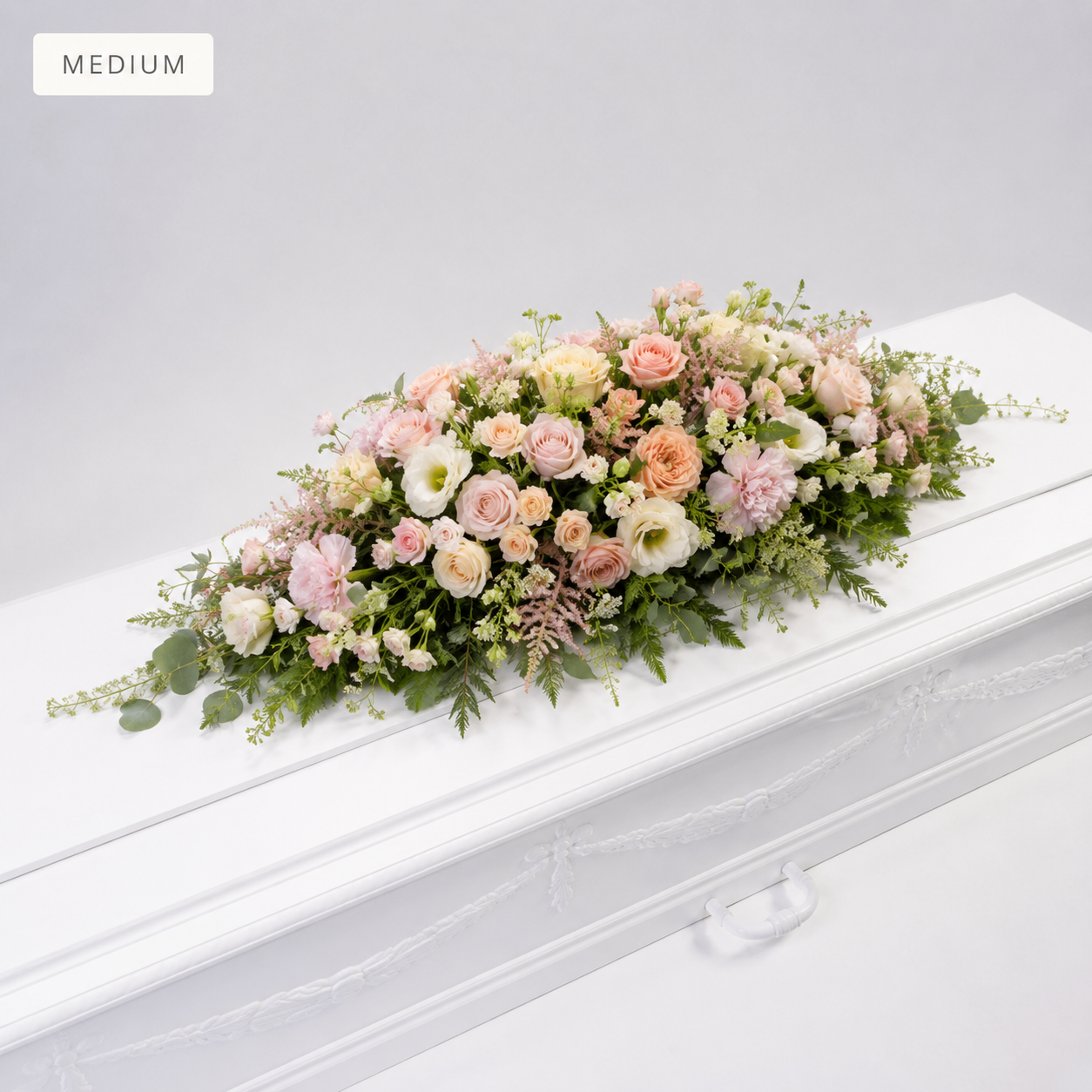Lyserød Kistedekoration | Begravelsesblomster til Kiste