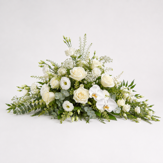 Hvid Orkidé Båredekoration | Begravelsesblomster