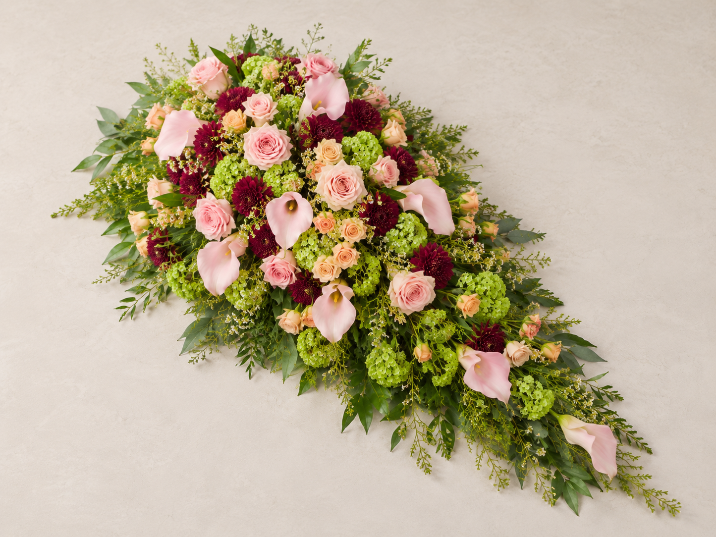 Blush Calla Bårebuket | Elegant Bårebuket Danmark