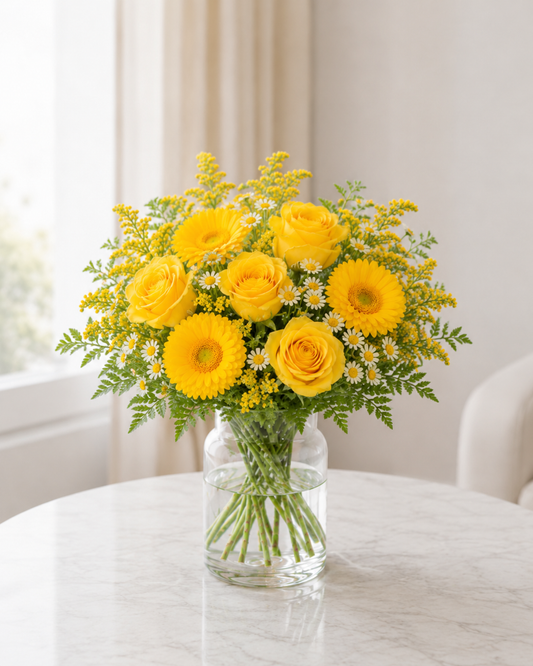 Sunshine Yellow Bouquet | Send Yellow Flowers to Denmark