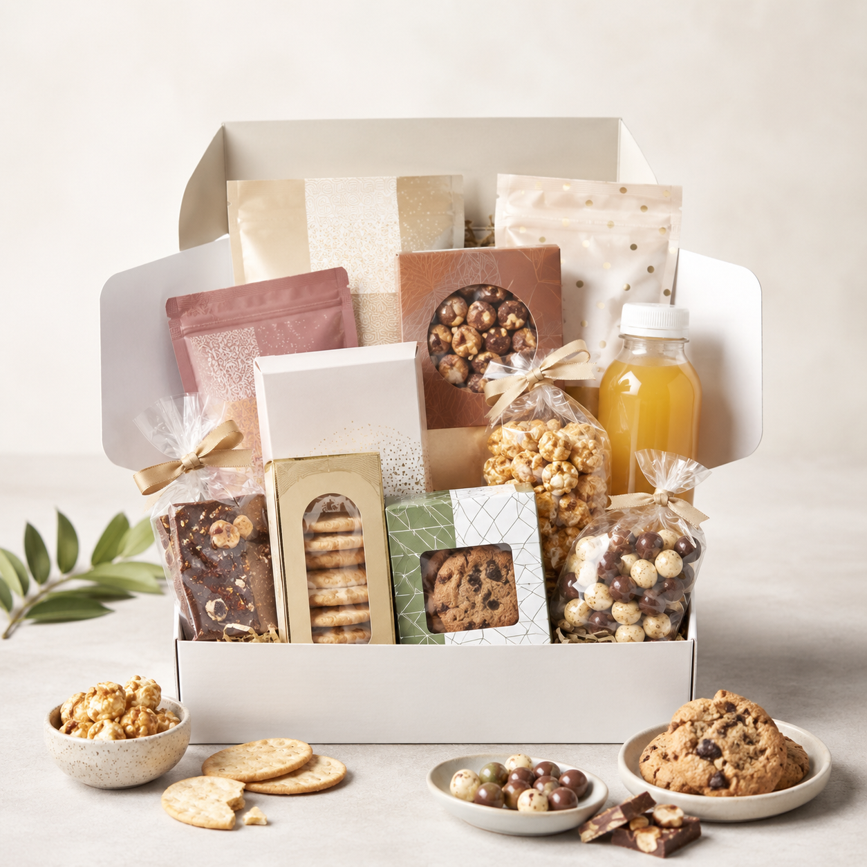 TCL Sød Gaveæske med Snacks, Cookies & Chokolade | Premium Gavelevering