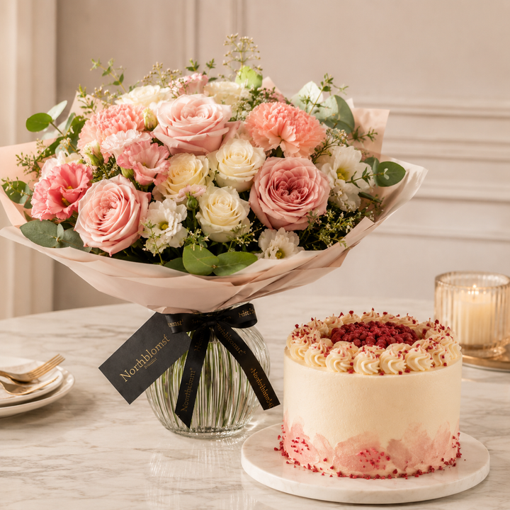 Blomster og kage