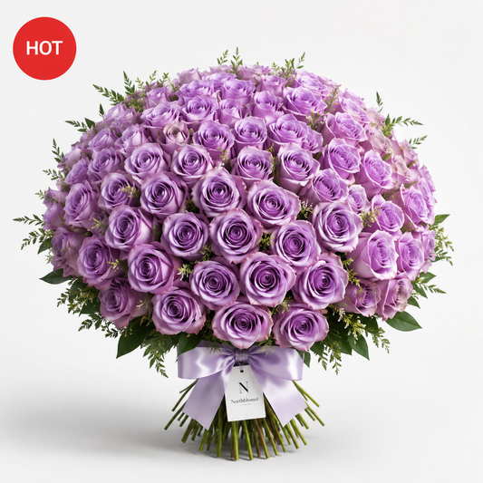 200 Lilla Roser Luksusbuket | Premium Roselevering