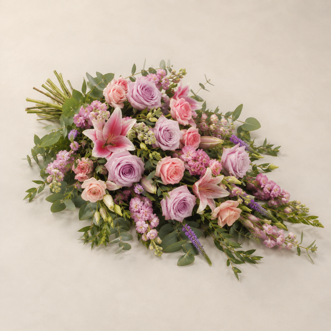 Soft Pink Rose Funeral Sheaf | Sympathy Bouquet Denmark