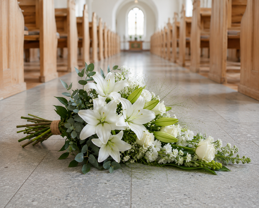 Begravelsesblomster med liljer | Kondolenceblomster