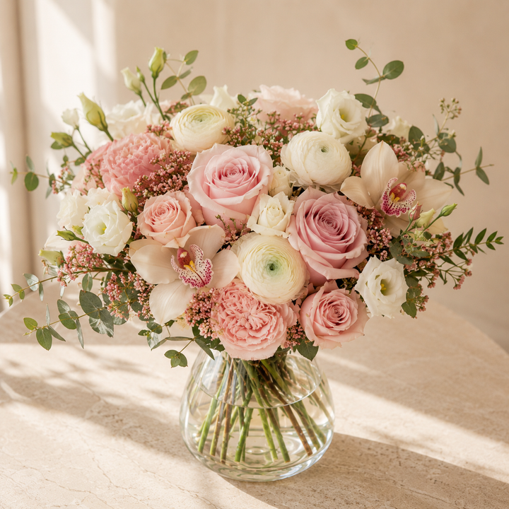 Luksusblomster til Hende | Premium Romantisk Buket Danmark