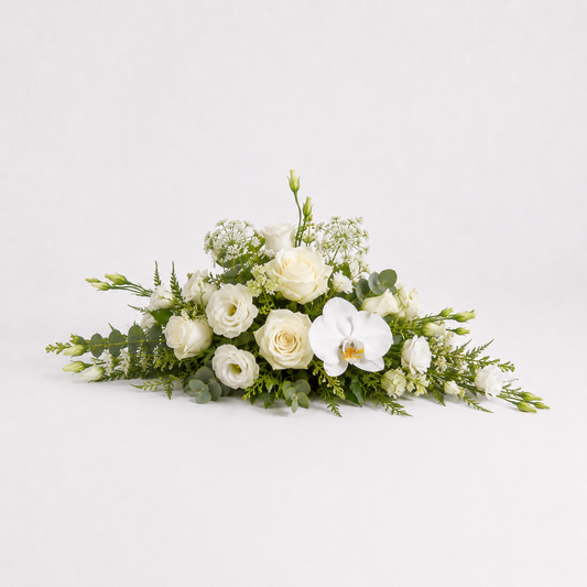 Hvid Orkidé Båredekoration | Begravelsesblomster