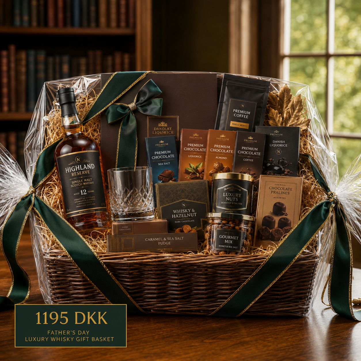 Whisky & chokolade gavekurv 18+