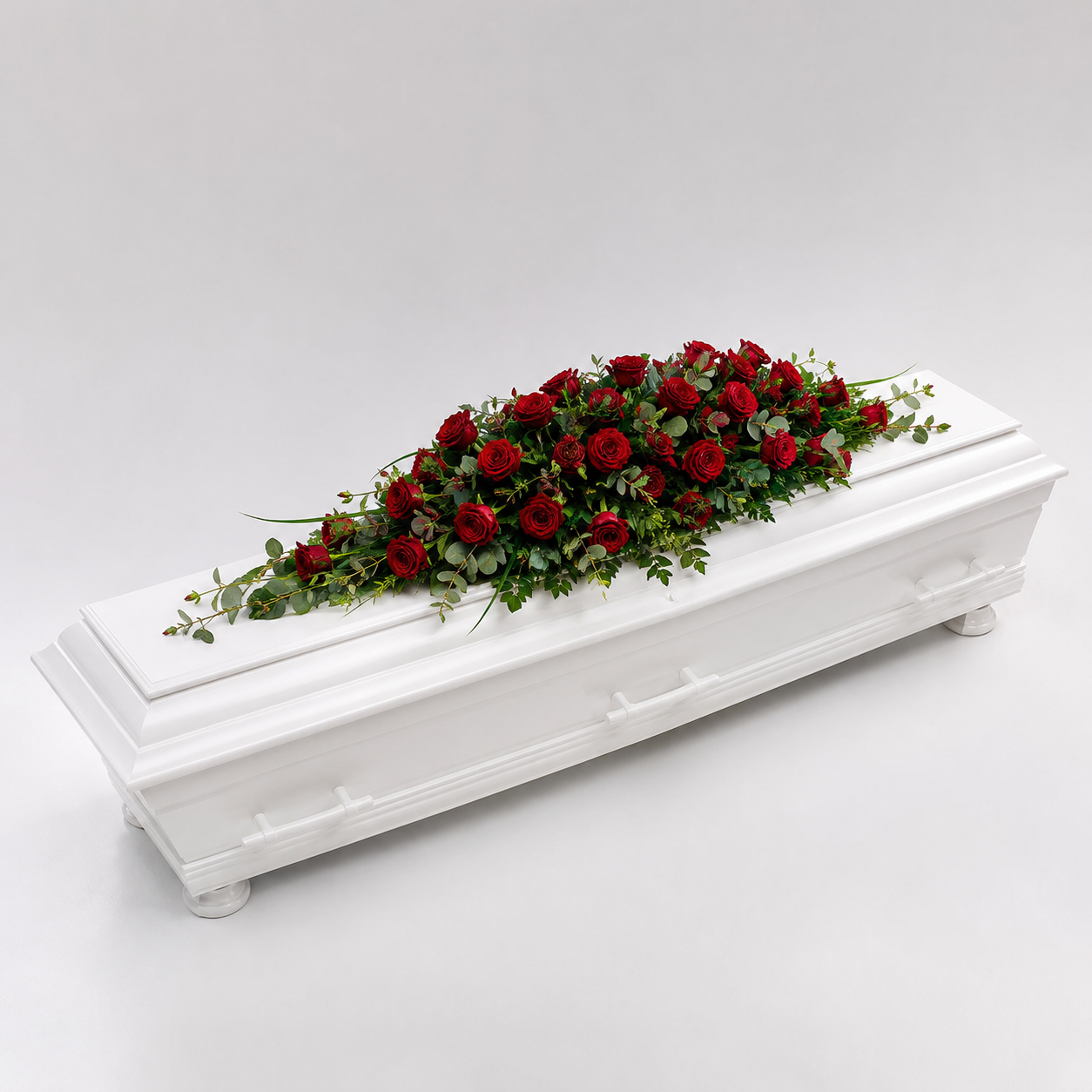 Red Rose Coffin Spray | Elegant Funeral Flowers