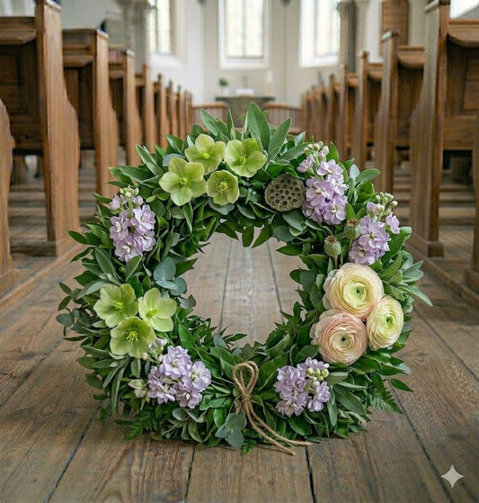 Lilla begravelseskrans | Begravelsesblomster