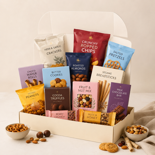 Snack Feast Gaveæske med Søde & Salte Snacks