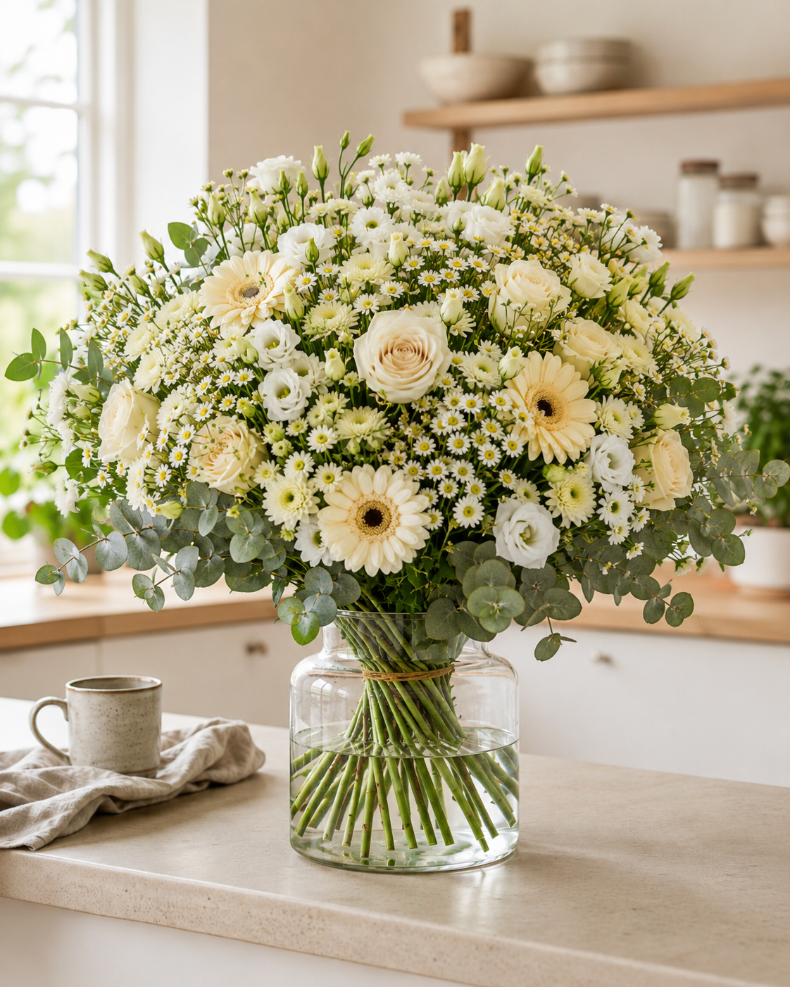 Neutral babybuket | Send blomster til nyfødt
