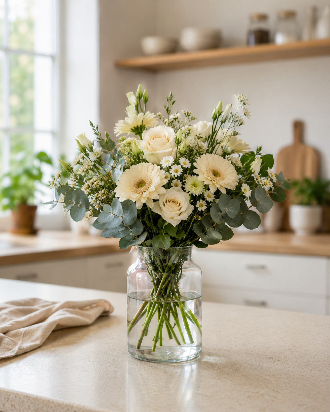 Neutral babybuket | Send blomster til nyfødt