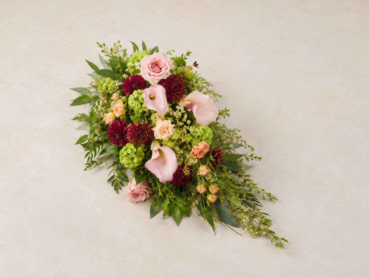 Blush Calla Bårebuket | Elegant Bårebuket Danmark