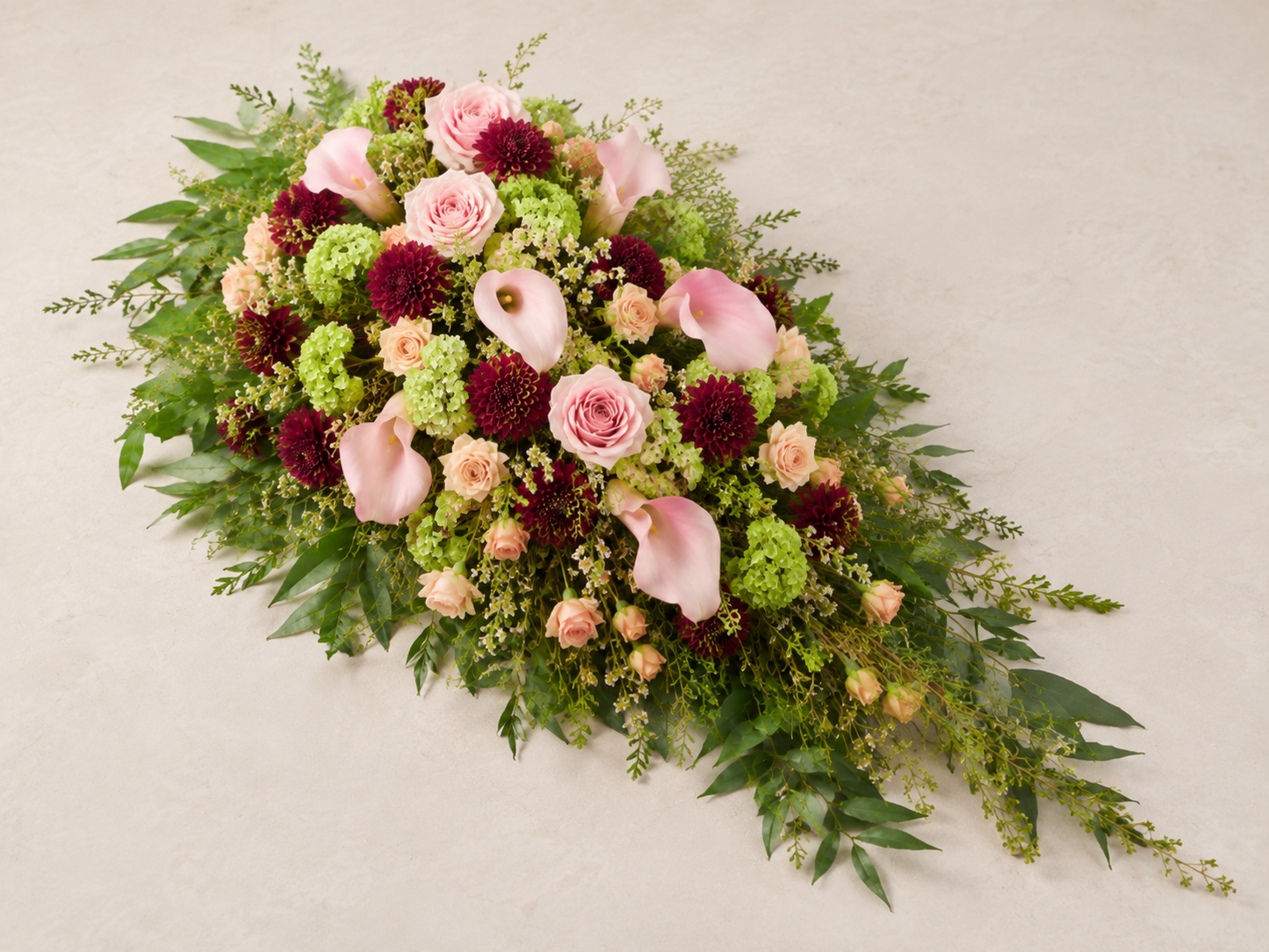 Blush Calla Bårebuket | Elegant Bårebuket Danmark
