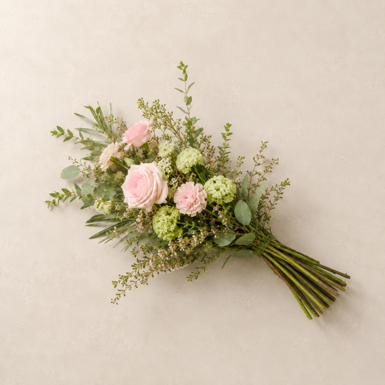 Naturlig Soft Pink Bårebuket | Skandinavisk Kondolencebuket Danmark