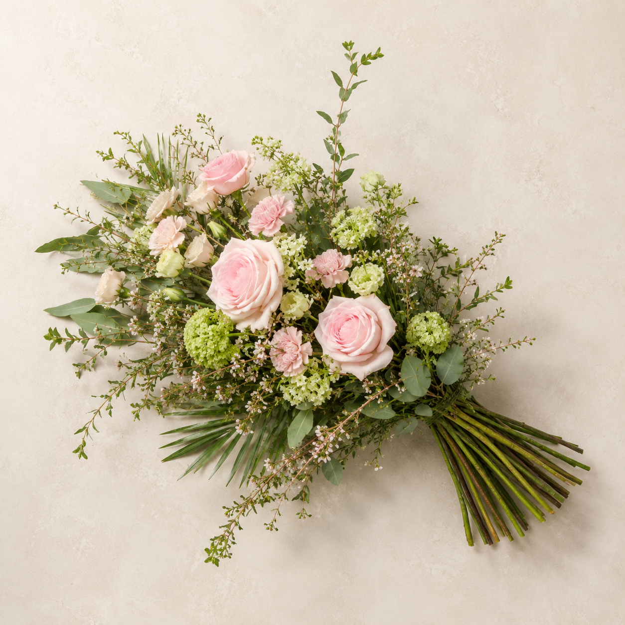 Naturlig Soft Pink Bårebuket | Skandinavisk Kondolencebuket Danmark