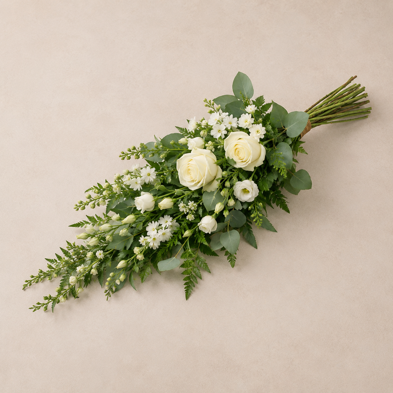 Klassisk Hvid Bårebuket | Elegante Kondolenceblomster Danmark