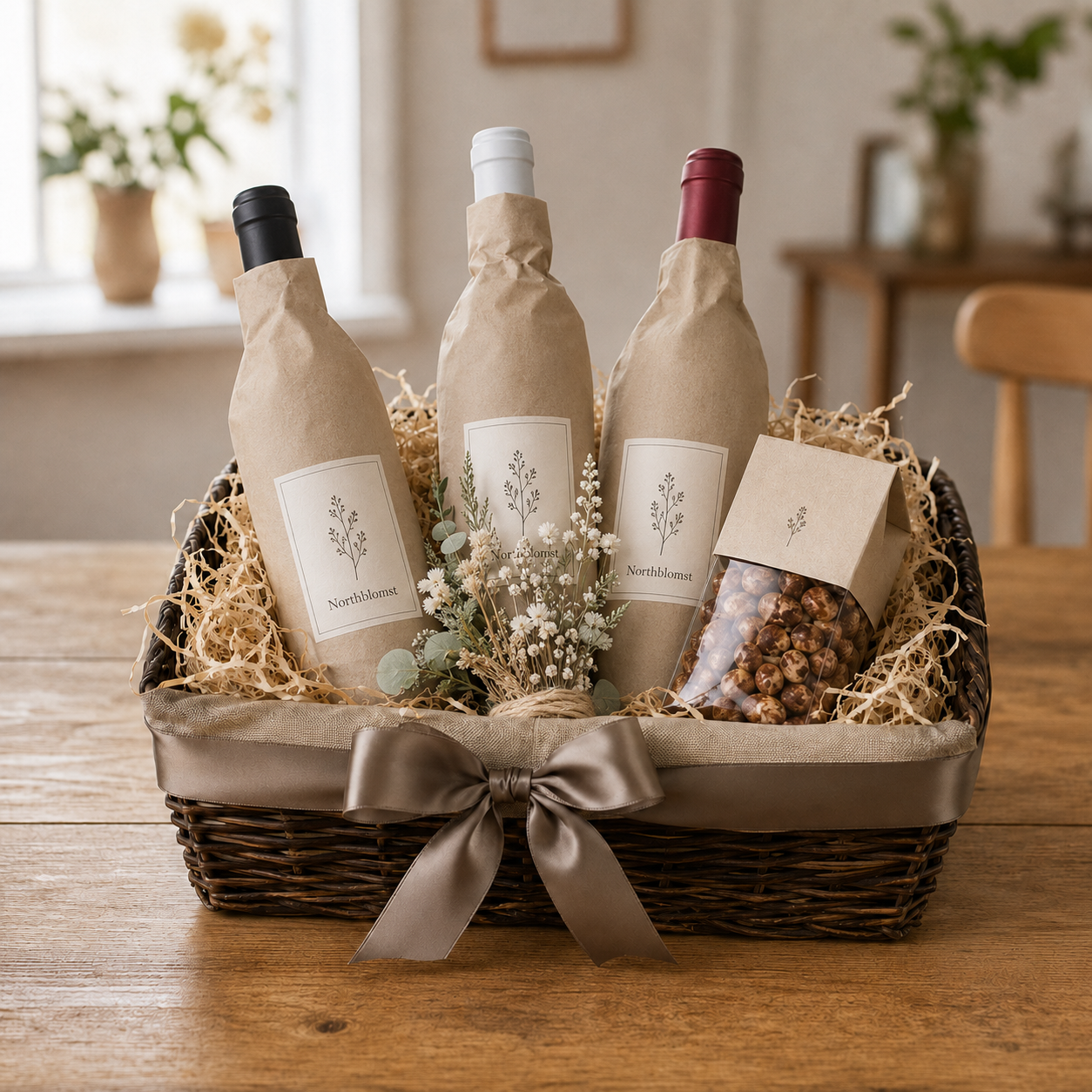 Wine Gift Basket with 3 Bottles | Send 18+ Wine Gifts to Denmark