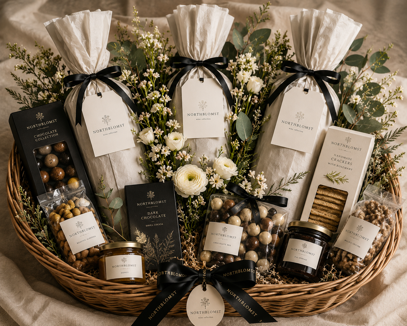 Wine Gift Basket with 3 Bottles | Send 18+ Wine Gifts to Denmark