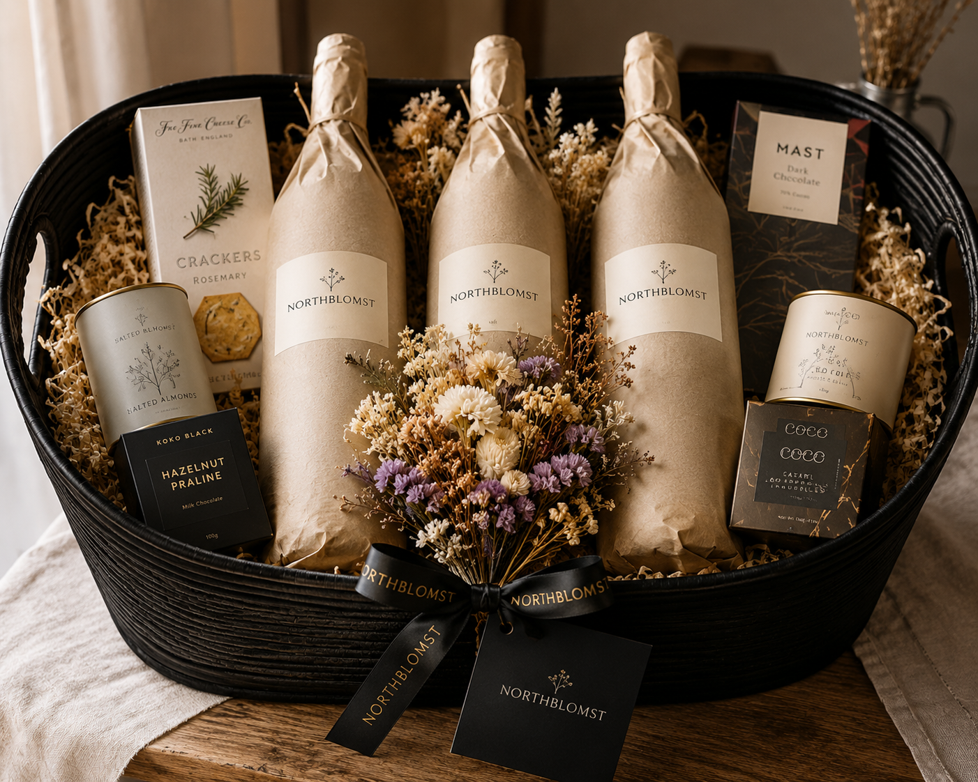 Wine Gift Basket with 3 Bottles | Send 18+ Wine Gifts to Denmark