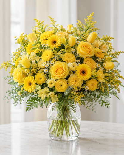 Solgul buket | Send gule blomster i Danmark