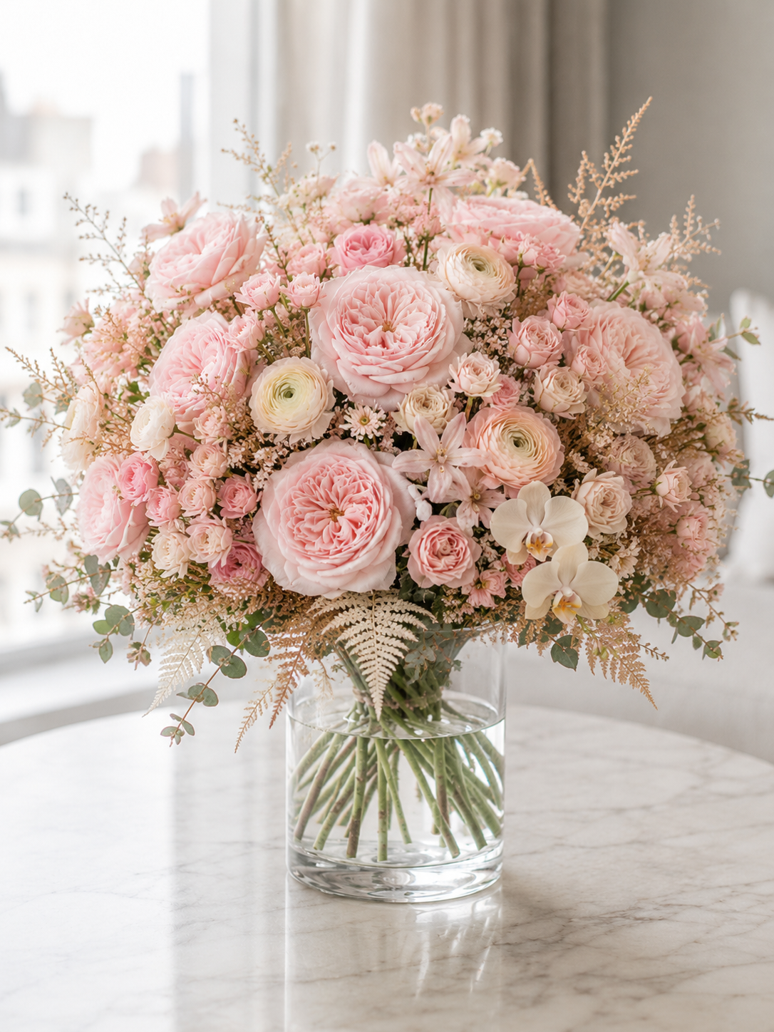 Lys luksusbuket | Send eksklusive blomster i Danmark
