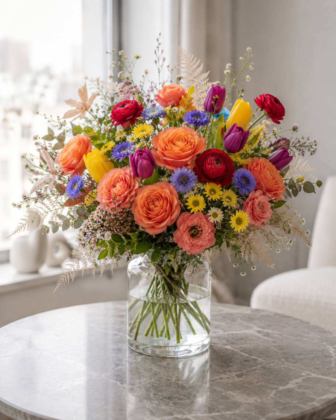 Farverig fødselsdagsbuket | Send blomster til fødselsdag