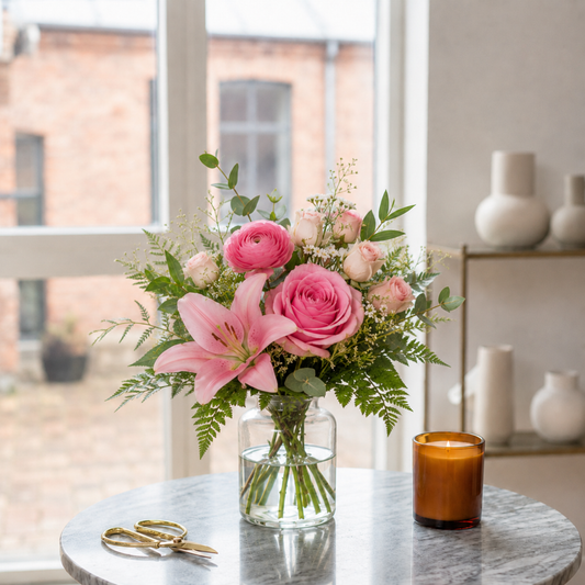 Rosa kærlighedsbuket | Send romantiske blomster