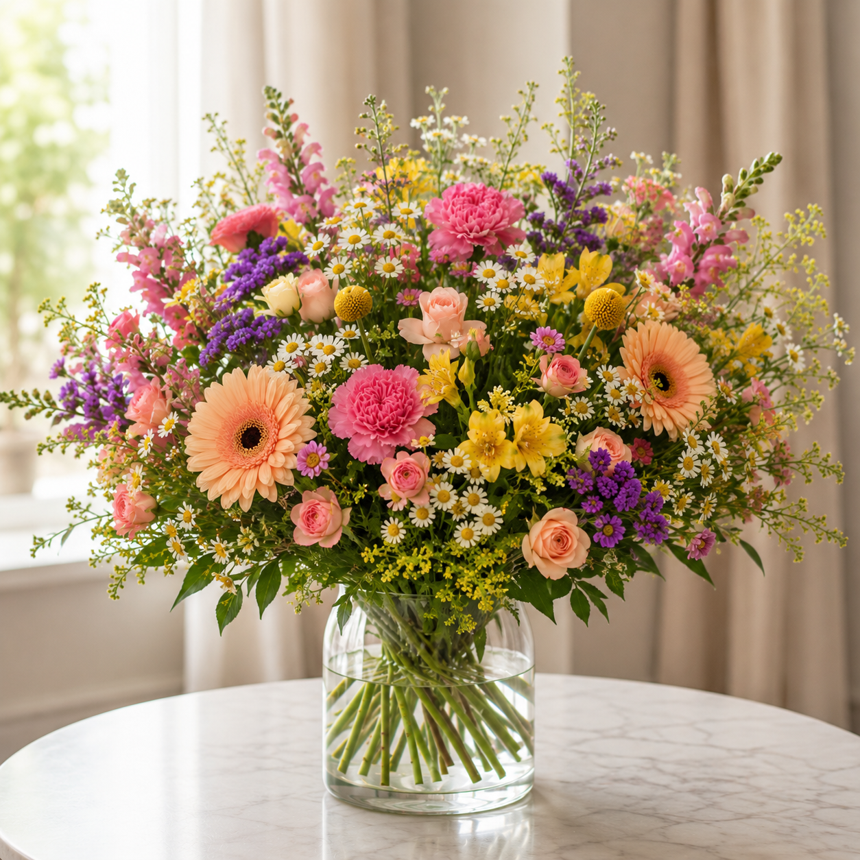 Glad blomsterbuket | Send farverige blomster i Danmark