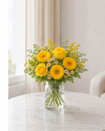 Solgul buket | Send gule blomster i Danmark