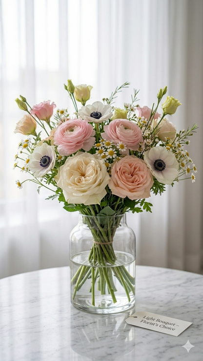 Lys buket | Send friske blomster i Danmark