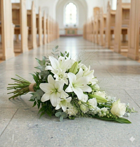 Begravelsesblomster med liljer | Kondolenceblomster