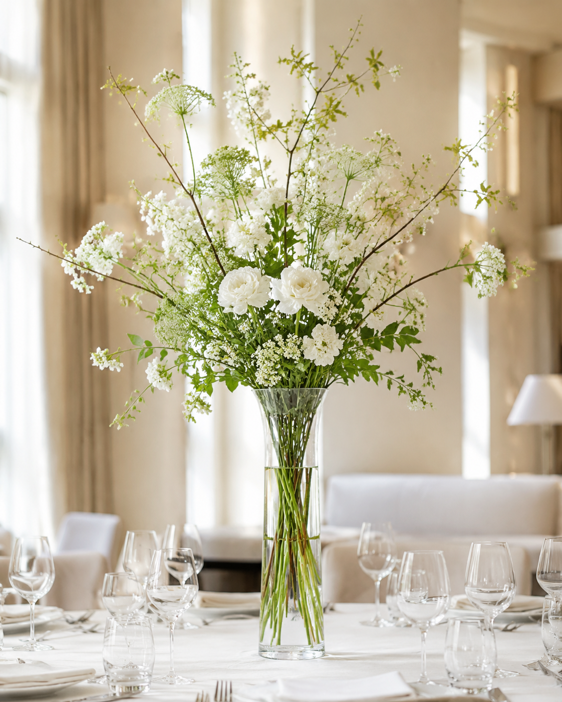 Colourful fresh flower centrepiece for celebration tables