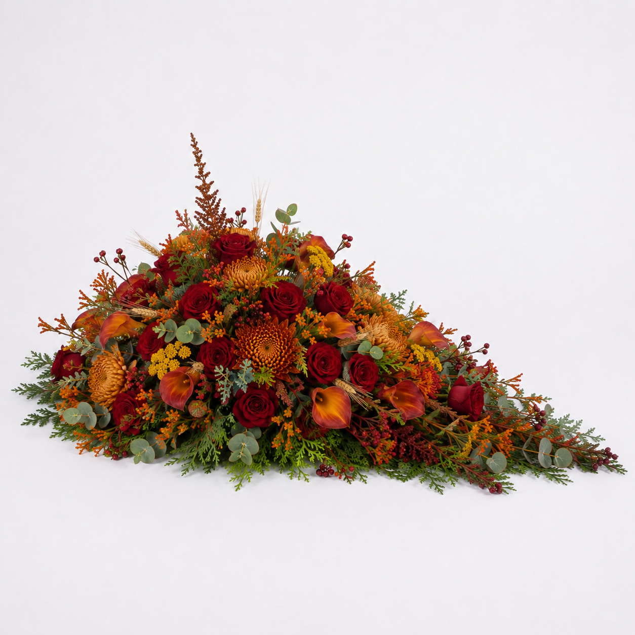 Autumn Pyramidal Funeral Flowers | Elegant Funeral Arrangement
