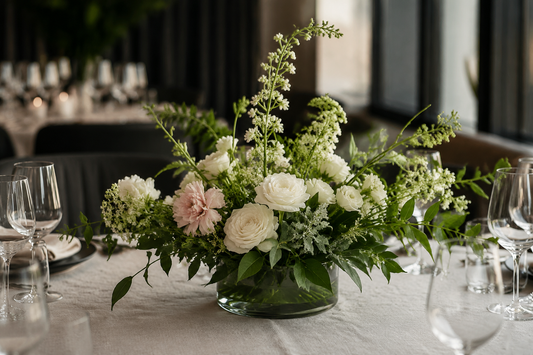 Blomsterring til lys | Borddekoration