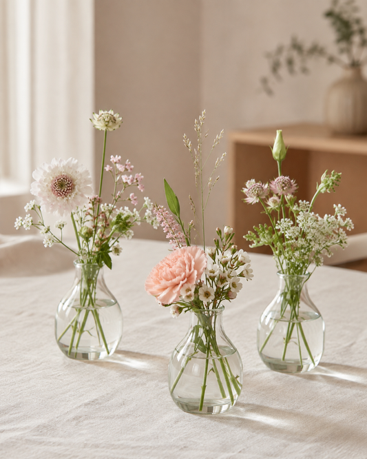 Fresh flower and foliage runner along a long event table
