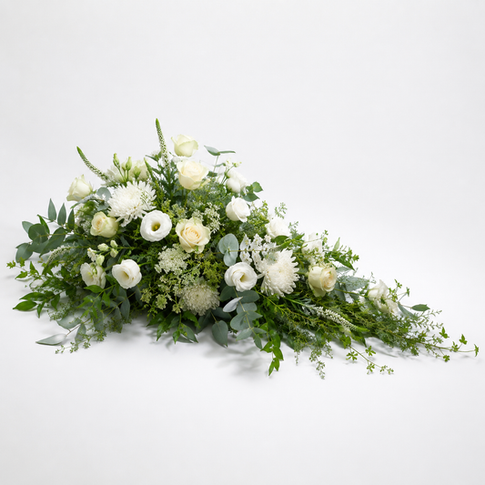 Hvid Båredekoration | Begravelsesblomster
