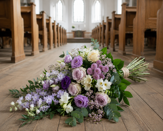 Lilla begravelsesblomster | Kondolenceblomster