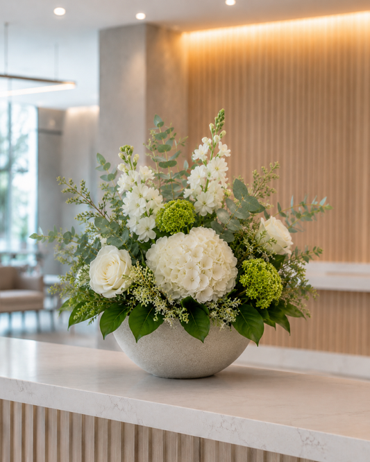 Reception Desk Flower Arrangement | Modern Business Flowers