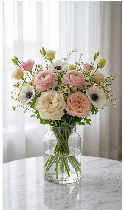 Lys buket | Send friske blomster i Danmark