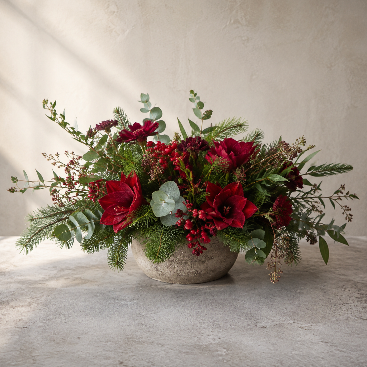Christmas Dinner Table Arrangement – AI-generated design concept for review