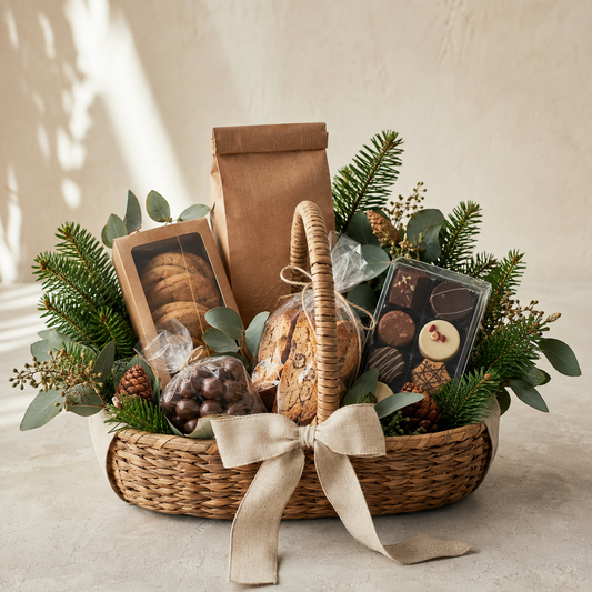 Christmas Host Gift Basket – AI-generated design concept for review