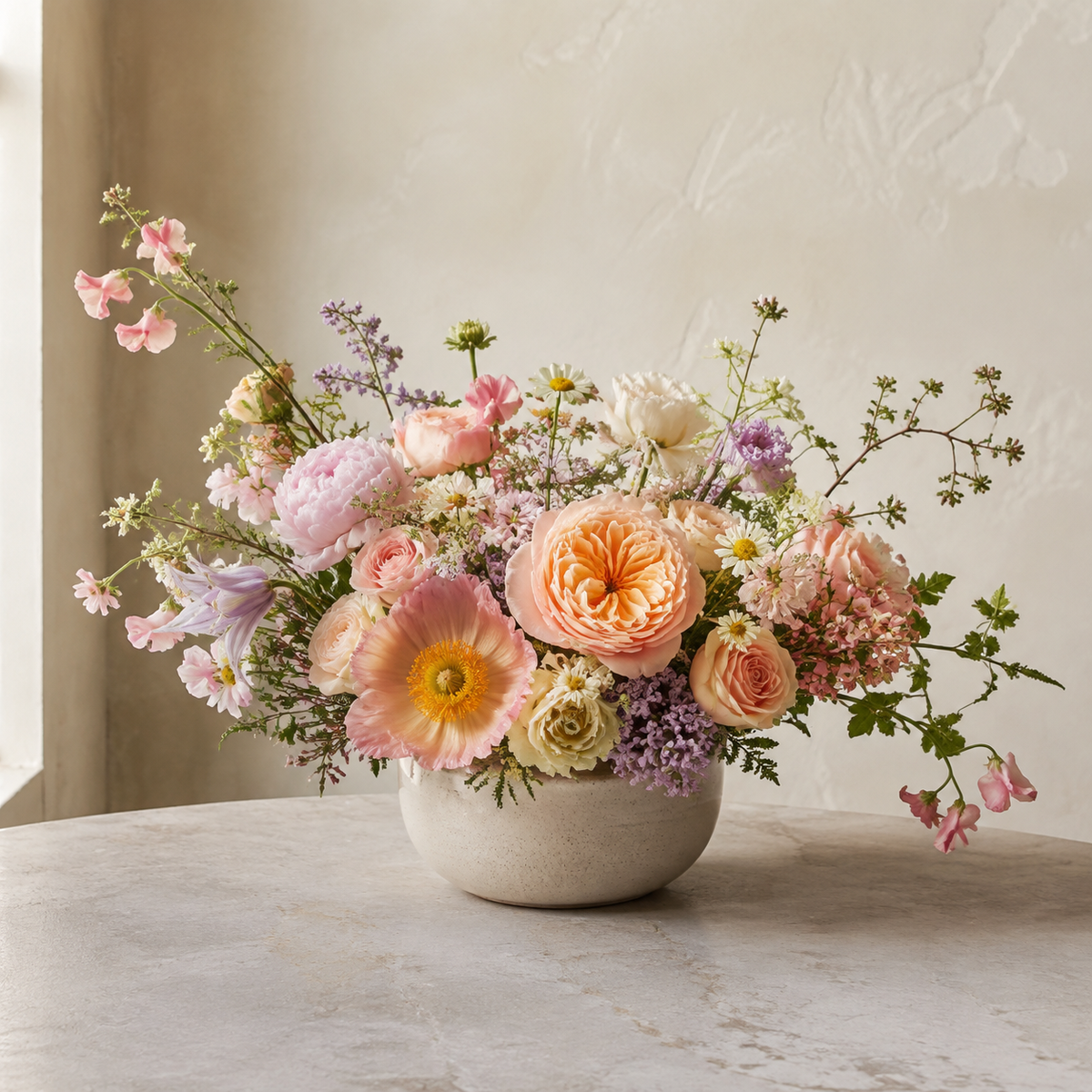 Celebration Table Flowers – AI-generated design concept for review