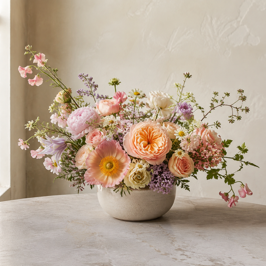Celebration Table Flowers – AI-generated design concept for review