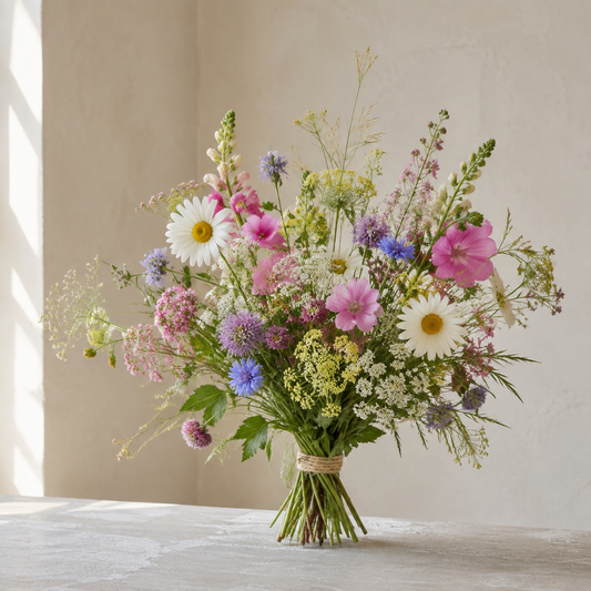 Summer Meadow Bouquet – AI-generated design concept for review
