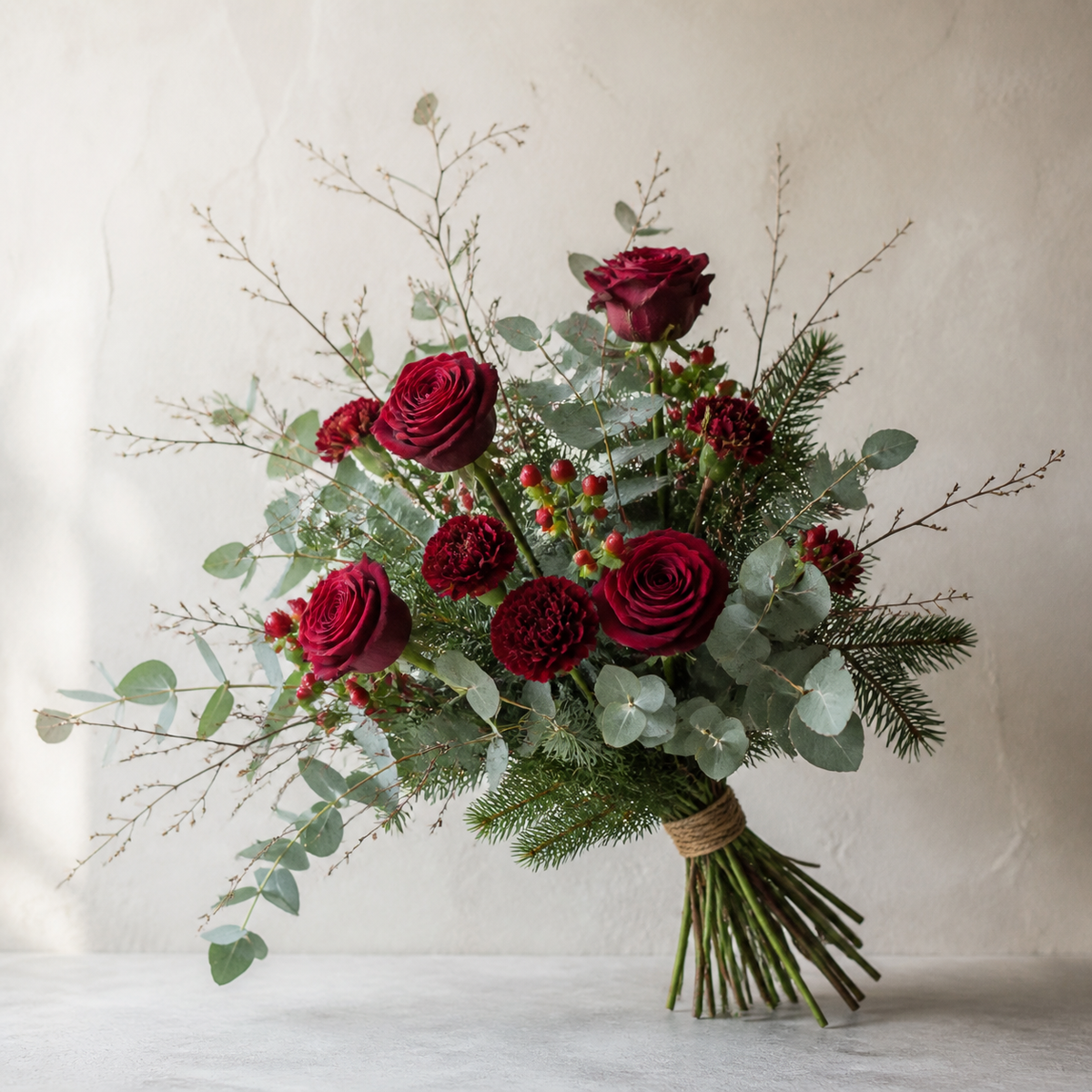 Nordic Christmas Bouquet – AI-generated design concept for review