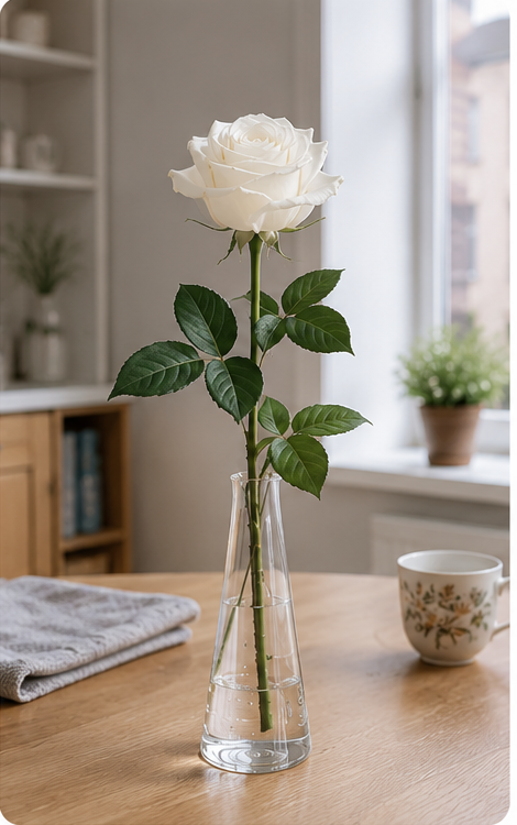 Enkel hvid rose | Send elegant blomstergave